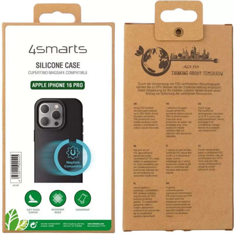 Capa 4smarts iPhone 16 Pro 16 cm (6,3 polegadas) Preto
