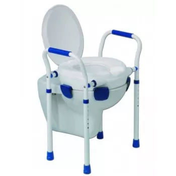 Assento de sanita Aston Clipper VII 500431 — sanita médica ajustável, polipropileno, estrutura de alumínio/aço, diâmetro interior 25×21 cm