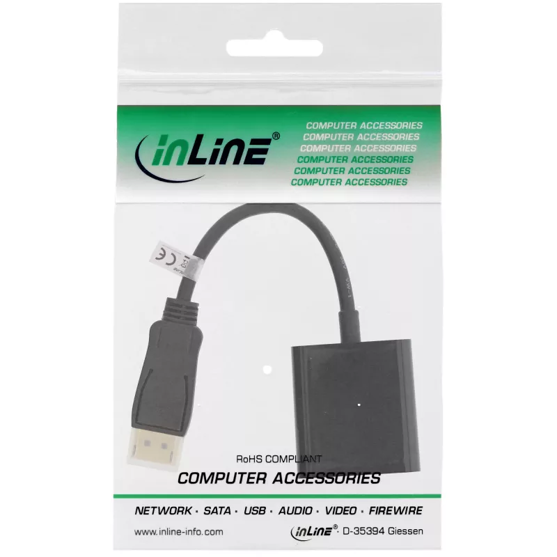 Adaptador de cabo de vídeo Microconnect DPDVID 0,15 m DisplayPort DVI-D preto