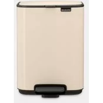 Balde de pedal BRABANTIA Bo 4L — balde de pedal em aço inoxidável de 4 litros, bege suave