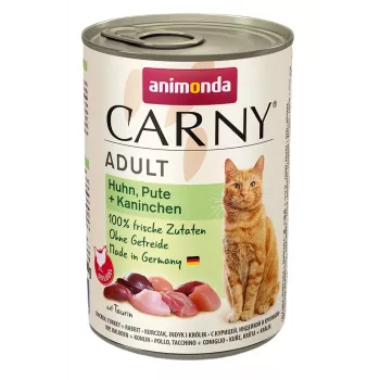 ANIMONDA Carny Adult Frango, peru, coelho - Alimento húmido para gatos - 400 g