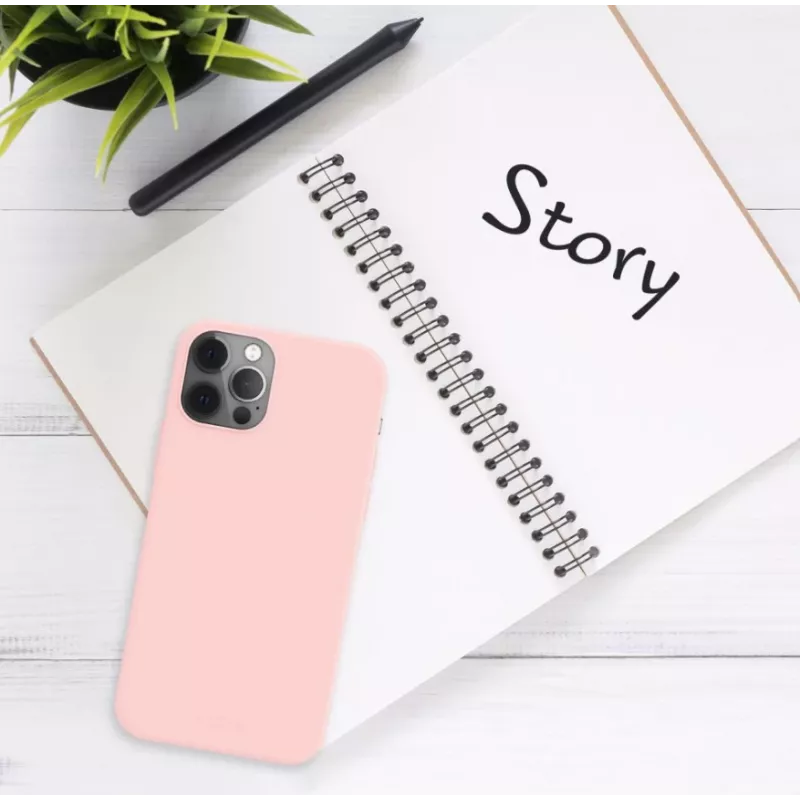 Capa traseira de proteção FIXED para Apple iPhone 16 Pro Max, superfície emborrachada, rosa