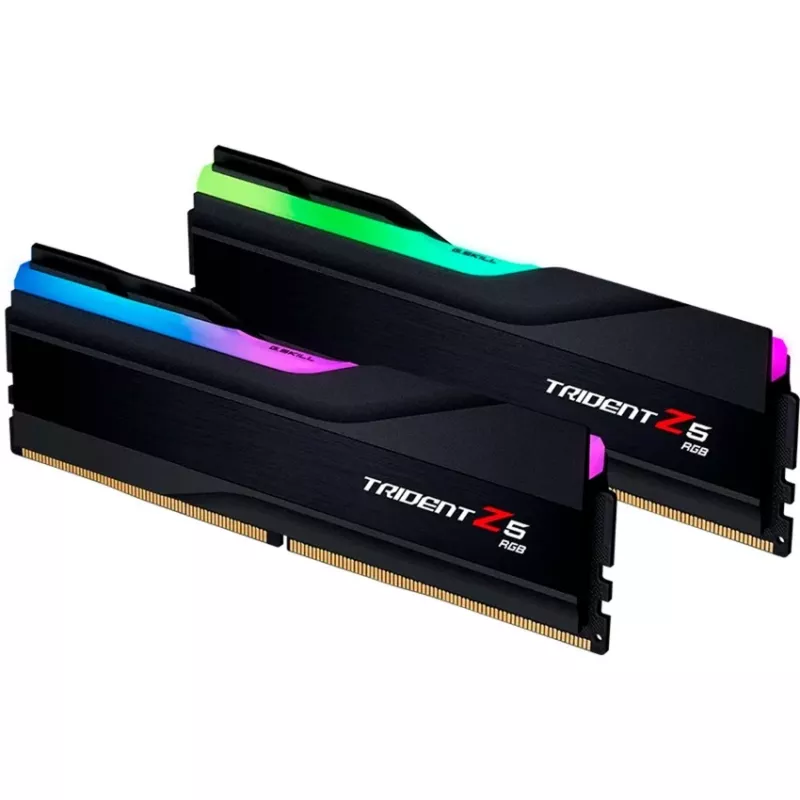 DIMM 64 GB DDR5-6800 (2x 32 GB) Dual-Kit, memória RAM preta, F5-6800J3445G32GX2-TZ5RK, Trident Z5 RGB, INTEL XMP