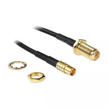 Cabo coaxial DeLOCK 88577 0,2m SMA MCX preto