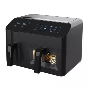 Fritadeira de ar quente elétrica Maestro MR-760 – aparelho de bancada com construção dupla, 3,5 L + 6 L, controlo tátil, 2000–2400 W, preto