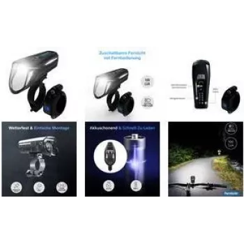 Farol de bicicleta LED FISCHER 50690 — a pilhas, preto