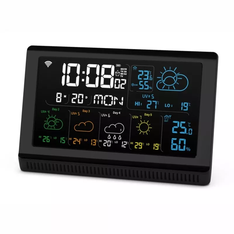 Manta MTO200B Windy Smart estação meteorológica com sensor exterior, Wi-Fi, preta
