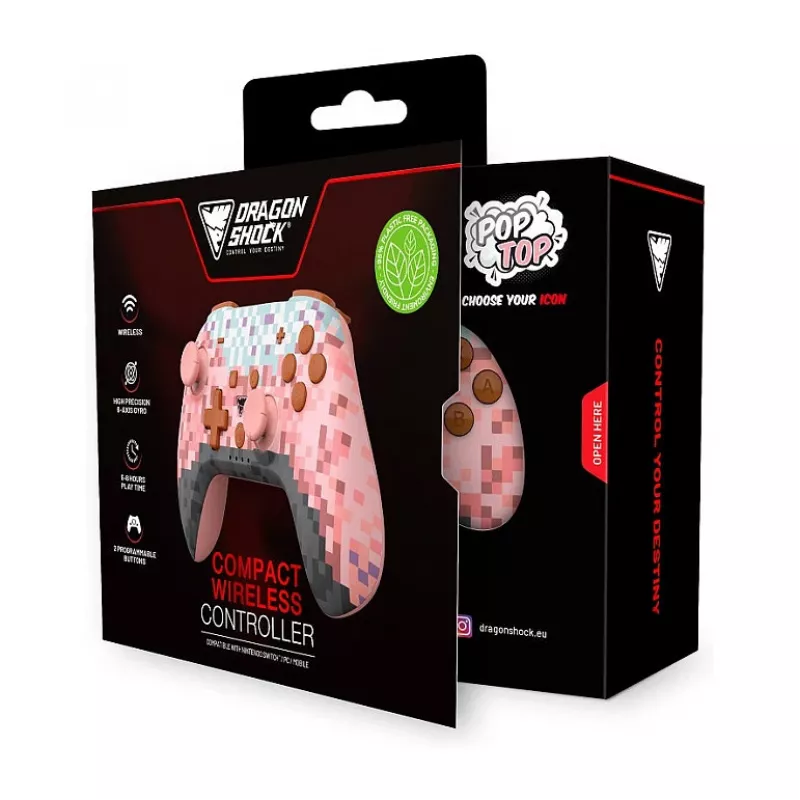 Dragonshock comando Poptop sem fios cubos rosa Switch