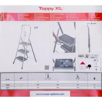 Escadote dobrável Krause Toppy XL prateado