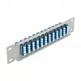 Patch panel de fibra ótica DeLOCK 10 polegadas 12 portas LC quad azul 1U cinzento