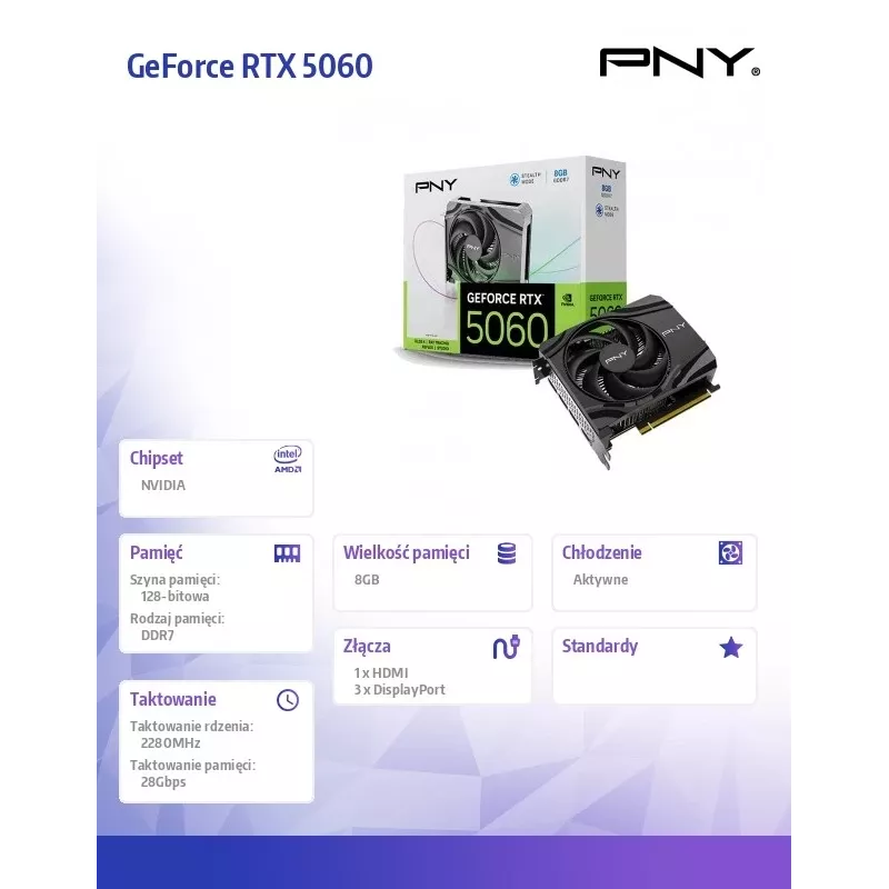 Placa gráfica PNY GeForce RTX 5060 8GB
