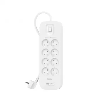 Proteção contra sobretensão Belkin SRB003CA2M 8 tomadas AC 900 J Branco 2 m