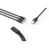 Cabo de carregamento e dados USB 3-em-1 Devia Kintone Series — Lightning, Micro-USB, USB-C, 1,2 m, preto