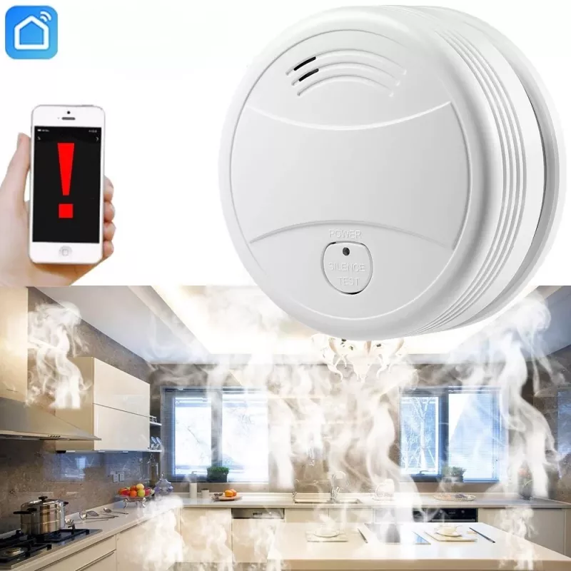 Detetor de fumo Spring 0 WLAN fotoelétrico branco