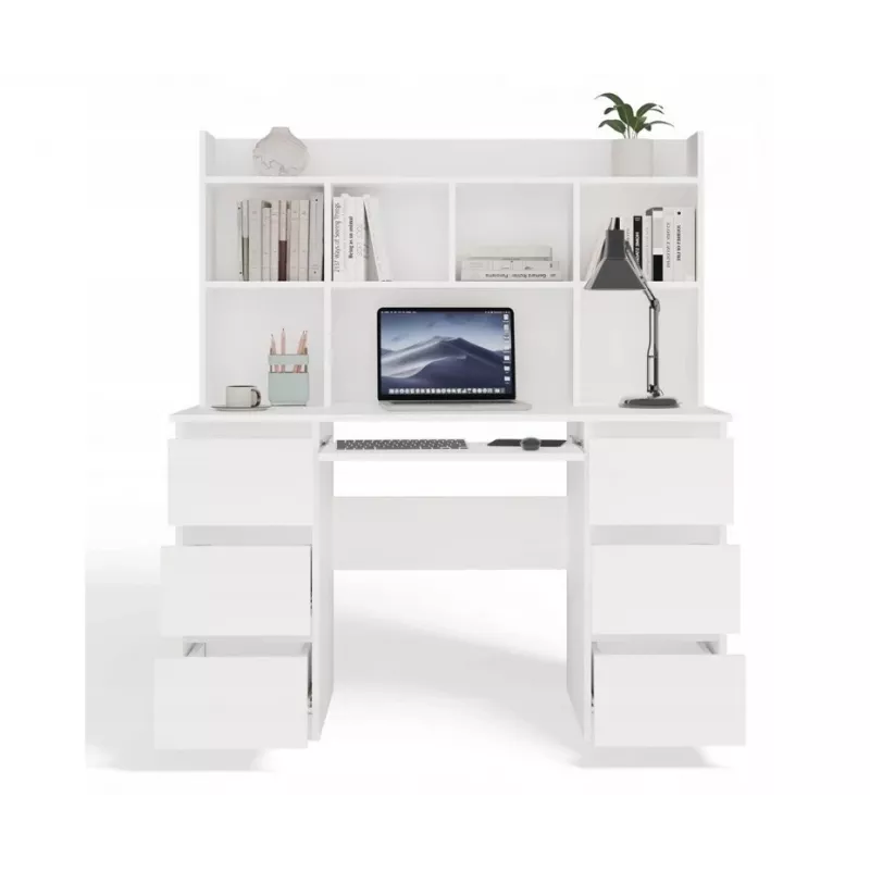 Conjunto secretária KUBA + módulo de extensão, branco