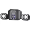 Altifalantes de secretária 2.1 DEFENDER V13 — 11 W RMS (6 W satélites, 5 W subwoofer), alimentação USB, entrada de 3,5 mm, preto