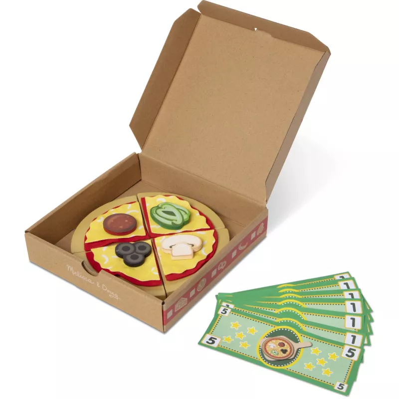 Melissa & Doug Top & Bake Pizza Counter Conjunto de brincar em madeira