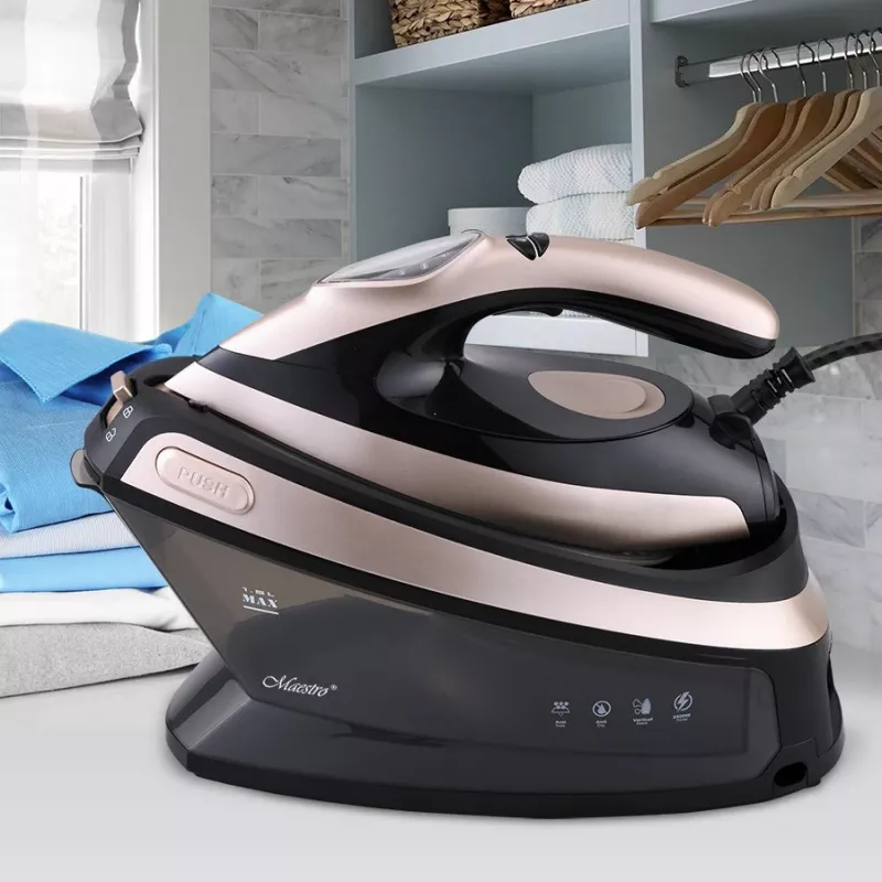 Central de engomar a vapor Maestro MR-320C 2400 W 1,5 L base cerâmica preto, rosa-ouro
