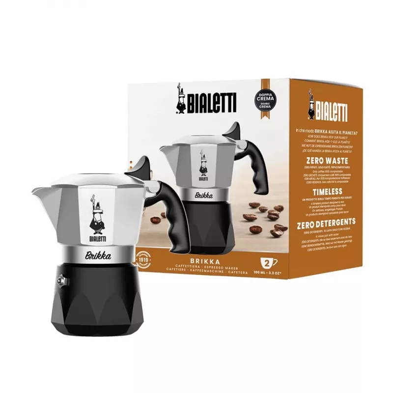 Bialetti Brikka cafeteira Moka 0,1 L preto, aço inoxidável