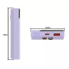 Powerbank portátil Tellur TLL158441, 10000 mAh, cabos USB-C e Lightning integrados, violeta