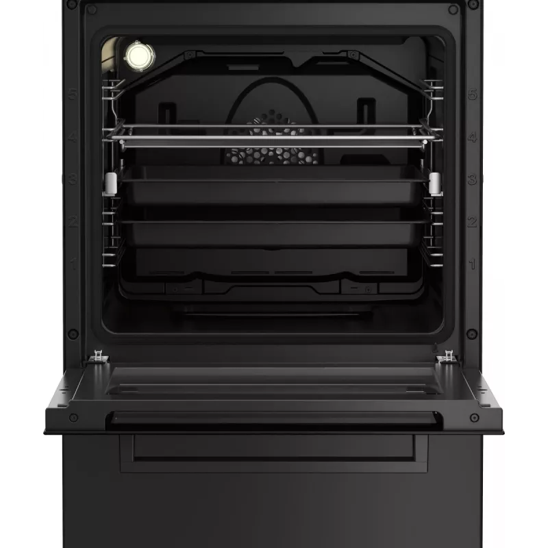 Fogão independente BEKO FSM52331DBDS, placa a gás 4 bicos (2900/2000/2000/1000 W), forno elétrico 60 L, 60 cm, classe de eficiência energética A, preto