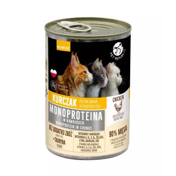 Ração húmida para gatos PetRepublic monoproteína frango em molho 400 g