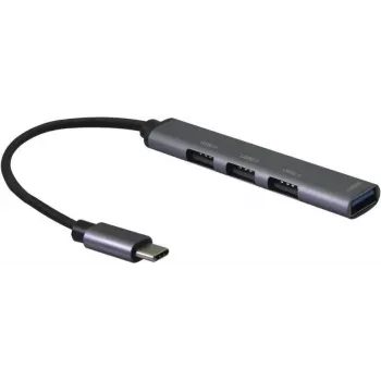 Hub USB Helos 344447 Type-C 5000 Mbit/s Cinzento