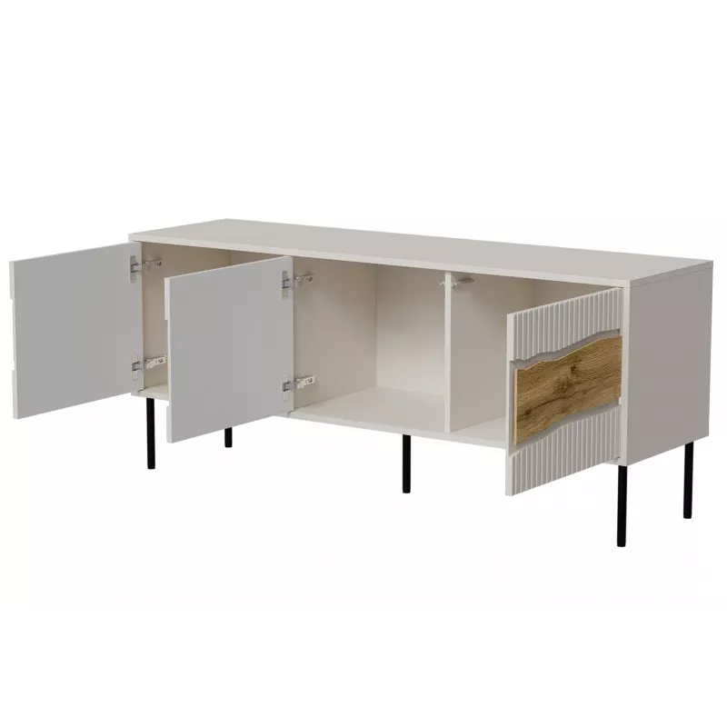 Móvel de TV Cama INSERTO 3D 143.5x40x61.5 cashmere + LED