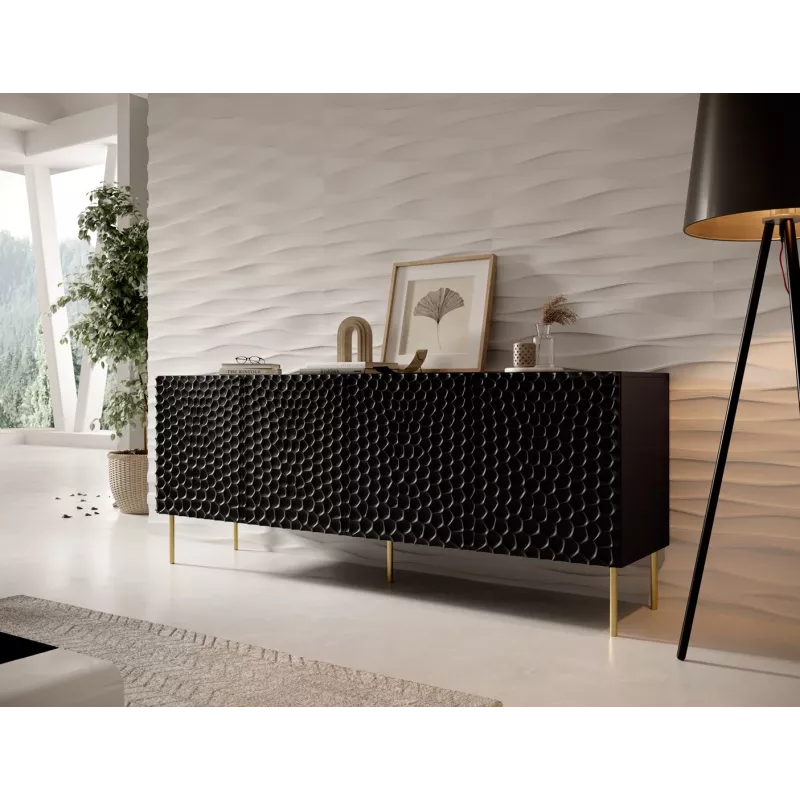 Cómoda HOLE 190x40,5x74,5 cm preto mate