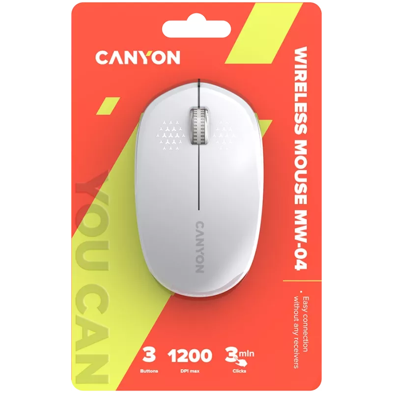 Rato CANYON MW-04 3 botões BT Wireless branco