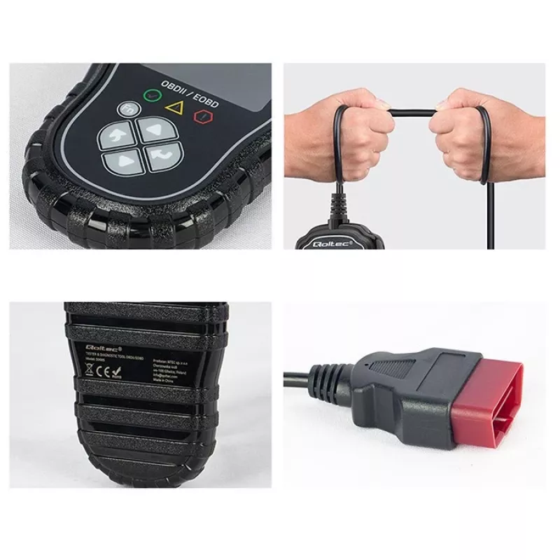 Testador de diagnóstico OBDII QOLTEC ProLine 50685 — scanner OBD-II automóvel para sistemas de 8V/25V