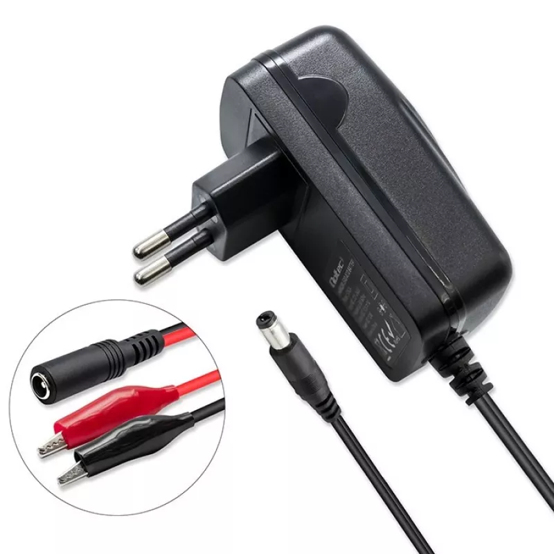 Carregador de bateria QOLTEC Charger AGM GEL STD 6V 1A para baterias de chumbo-ácido 6V, AGM e Gel