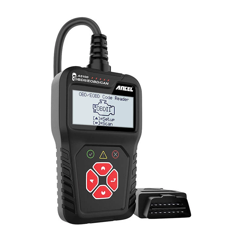 Aparelho de diagnóstico OBD2 Ancel AS100/AC100, suporte multi-protocolo, formato portátil compacto