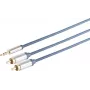 Cabo de áudio ShiverPeaks 2x RCA (Cinch) para jack de 3,5 mm, 1,5 m, modelo 30832-MHQ-slim