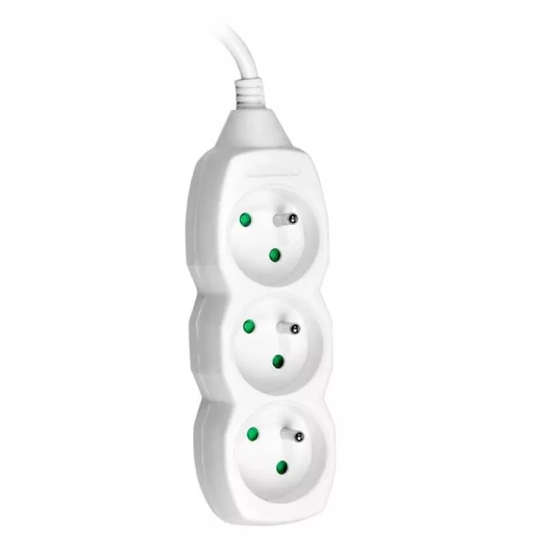 TRACER PowerCord cabo de extensão 1,5 m 3 tomadas branco