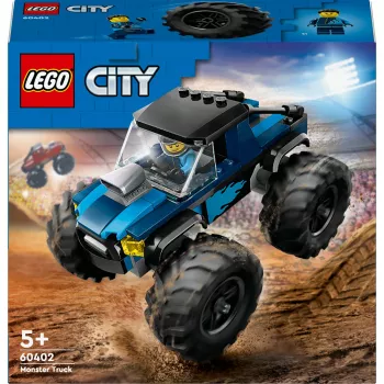 Brinquedo de construção LEGO City 60402 Monster Truck azul com pneus grandes, 148 peças, 1 minifigura, idade 5+