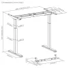Mesa de altura ajustável Up Up Bjorn cinzenta, tampo L branco