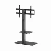 Suporte de TV de chão GEMBIRD TVS-86ST-01 para televisores de 43–86 polegadas, preto, base em vidro temperado, VESA 100x100–600x400, máx. 60 kg