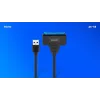 Cabo de interface SAVIO SATA para USB 3.1 Gen 1 AK-68, conector fêmea SATA para conector macho USB-A, 5 Gbit/s, 0,25 m, preto