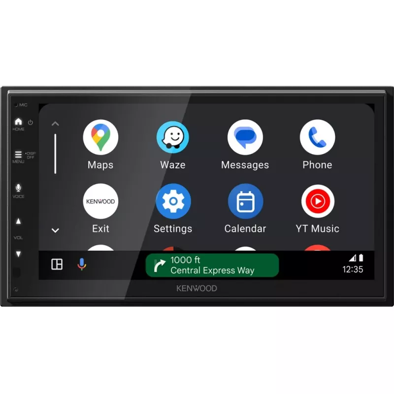 Moniceiver Double-DIN Kenwood com Android Auto, Apple CarPlay, sintonizador DAB+, ligação para câmara de marcha-atrás