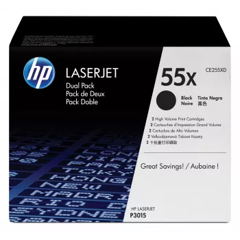 Toner HP 55X pack de 2 alta autonomia preto original LaserJet