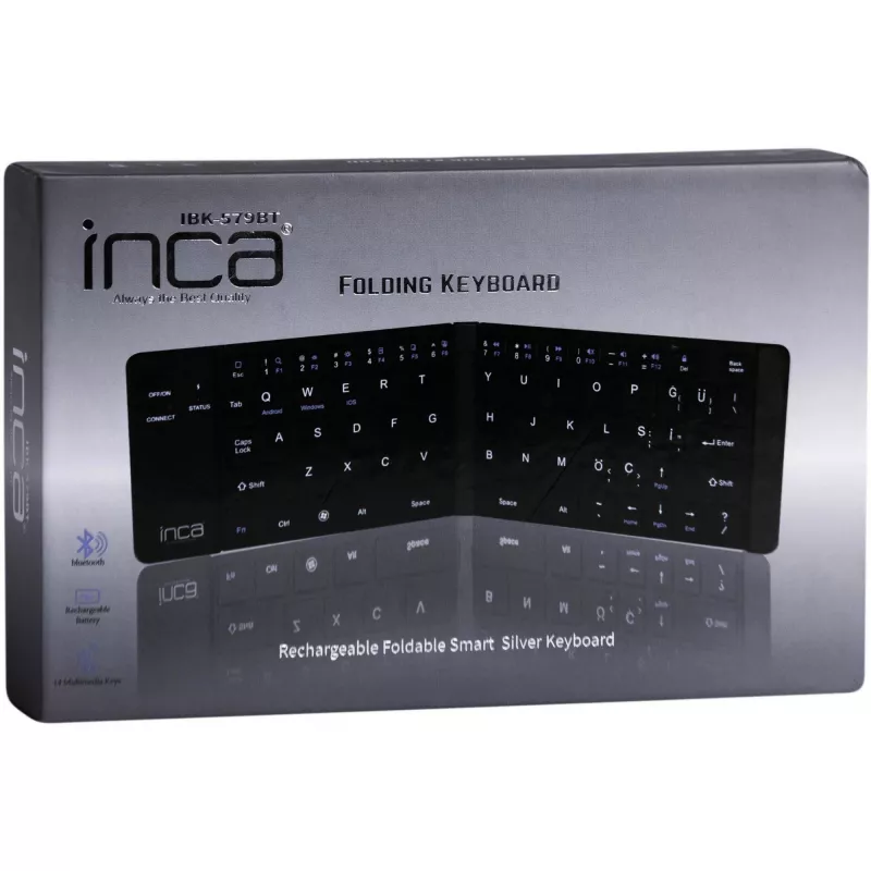 Teclado sem fios Inca IBK-579BT Bluetooth 66 teclas Metallic prateado