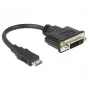 Adaptador de cabo de vídeo DeLOCK 65564 0,2 m HDMI tipo C para DVI‑D preto