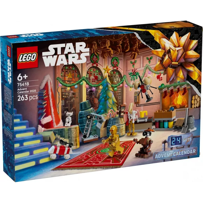 Calendário do Advento LEGO Star Wars 2025 — conjunto 75418, minifiguras e modelos de construção sazonais