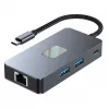 Adaptador Hub TB USB-C (7-em-1) HDMI USB SD/TF RJ45 (2500 Mbit/s) PD