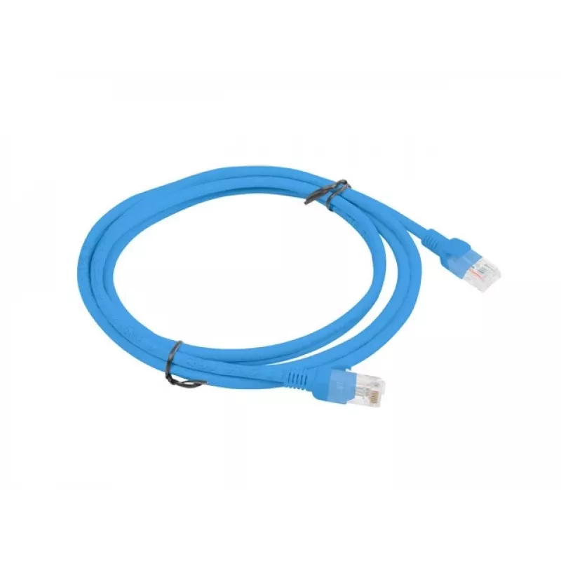 Cabo de rede LANBERG PCU6-10CC-0200-B Cat6 U/UTP RJ-45 para RJ-45 2 m azul, condutor CCA, 250 MHz