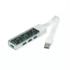 Hub USB 3.2 Gen 1 móvel ROLINE, 4 portas, cabo de ligação Type-A+C