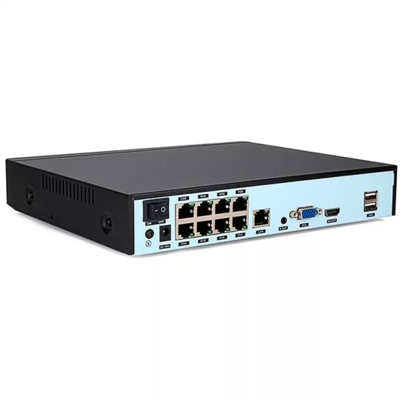 Gravador de vídeo em rede FOSCAM FN9108HE 8 canais 5MP POE NVR preto