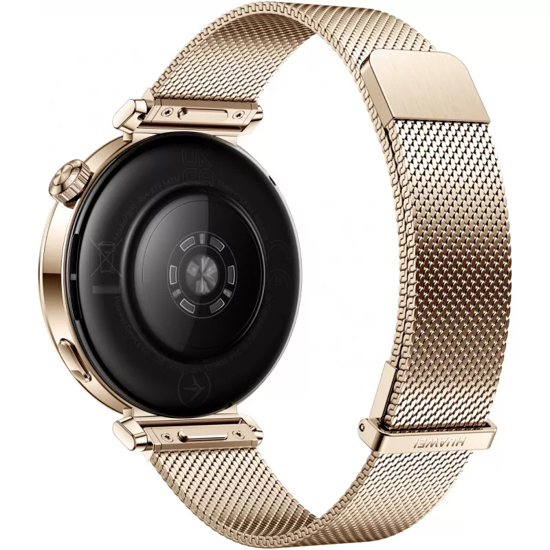 Smartwatch HUAWEI WATCH GT5 41 mm – 1,32 polegadas AMOLED, 466×466, 323 mAh, caixa em aço inoxidável, bracelete dourada