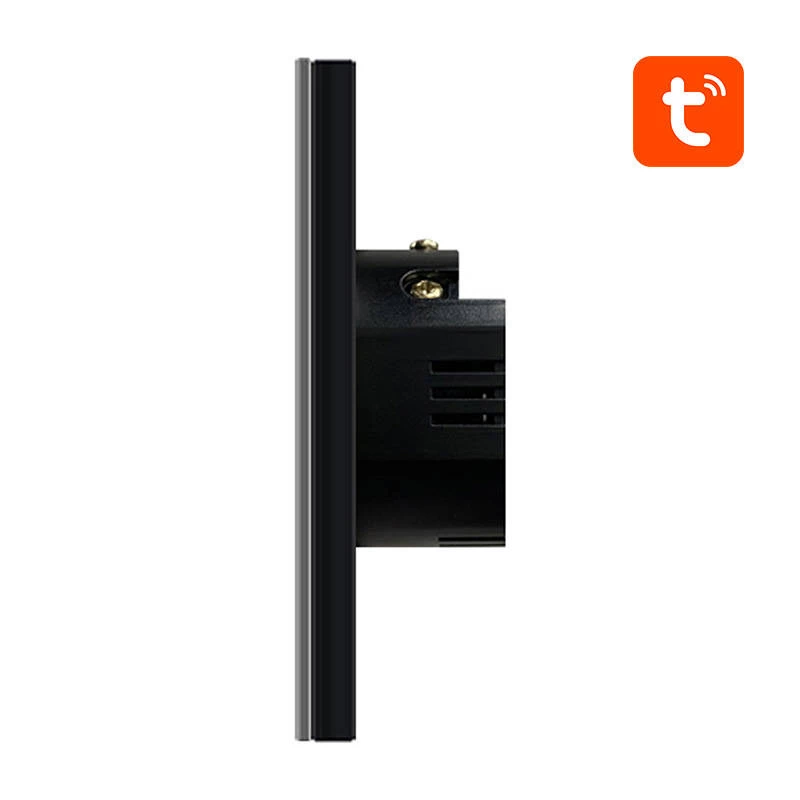 Interruptor de luz inteligente Avatto ZTS02-EU-B2 ZigBee 2 vias preto, montagem na parede, modelo EU